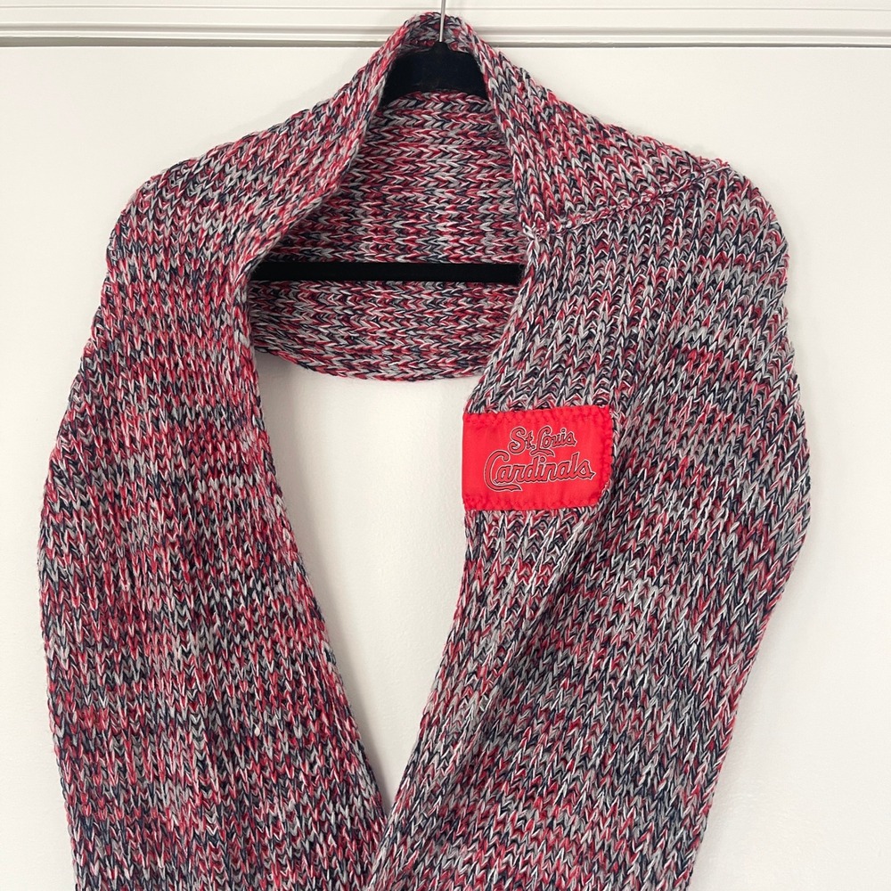 NWOT St Louis Cardinals Scarf Knit Red‎ Gray MLB Baseball Neck Warmer Accessory
